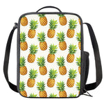 White Pineapple Pattern Print Crossbody Lunch Bag