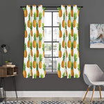 White Pineapple Pattern Print Curtain