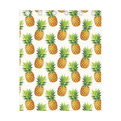 White Pineapple Pattern Print Curtain