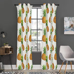 White Pineapple Pattern Print Curtain