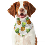 White Pineapple Pattern Print Dog Bandana