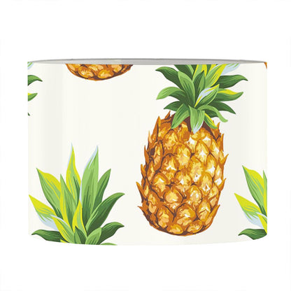 White Pineapple Pattern Print Drum Lamp Shade