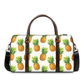 White Pineapple Pattern Print Duffel Bag
