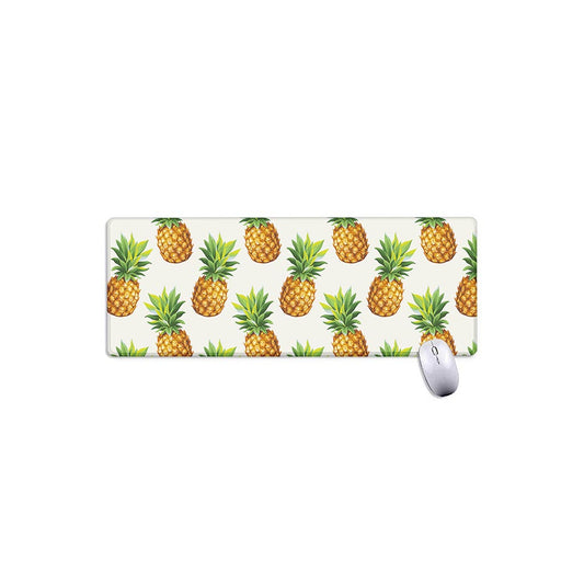 White Pineapple Pattern Print Extended Mouse Pad