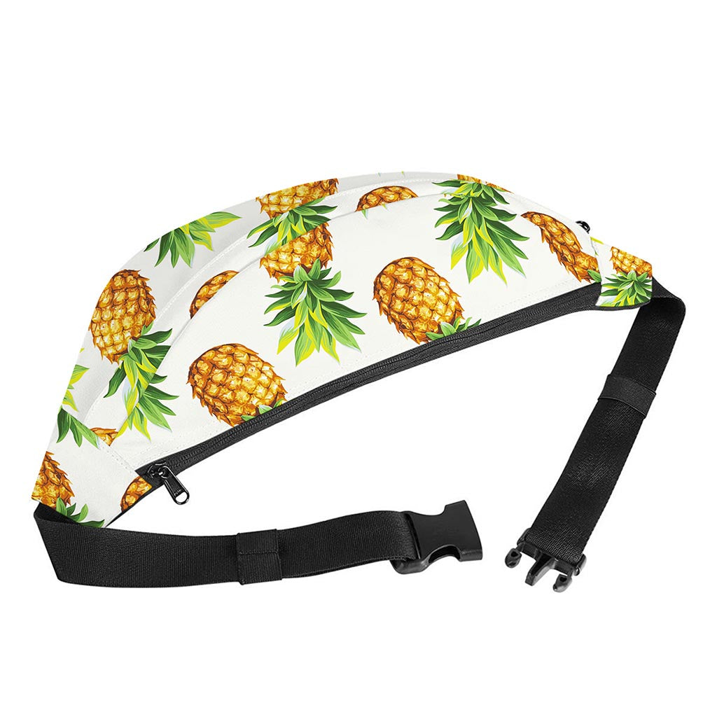 White Pineapple Pattern Print Fanny Pack