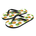 White Pineapple Pattern Print Flip Flops
