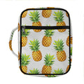White Pineapple Pattern Print Front Pocket Bible Bag