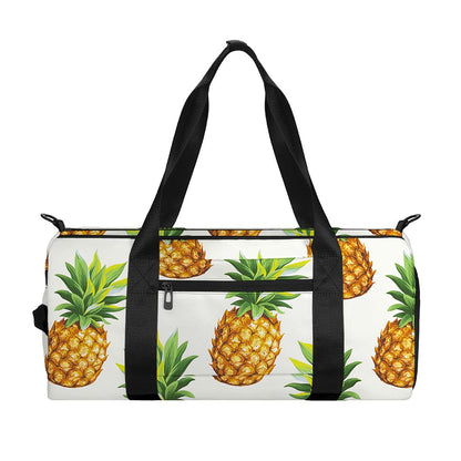 White Pineapple Pattern Print Gym Bag