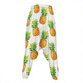 White Pineapple Pattern Print Hammer Pants