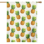 White Pineapple Pattern Print House Flag
