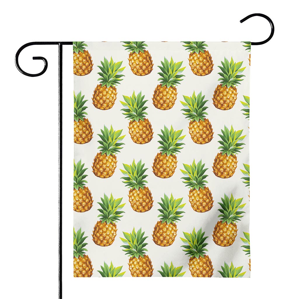 White Pineapple Pattern Print House Flag