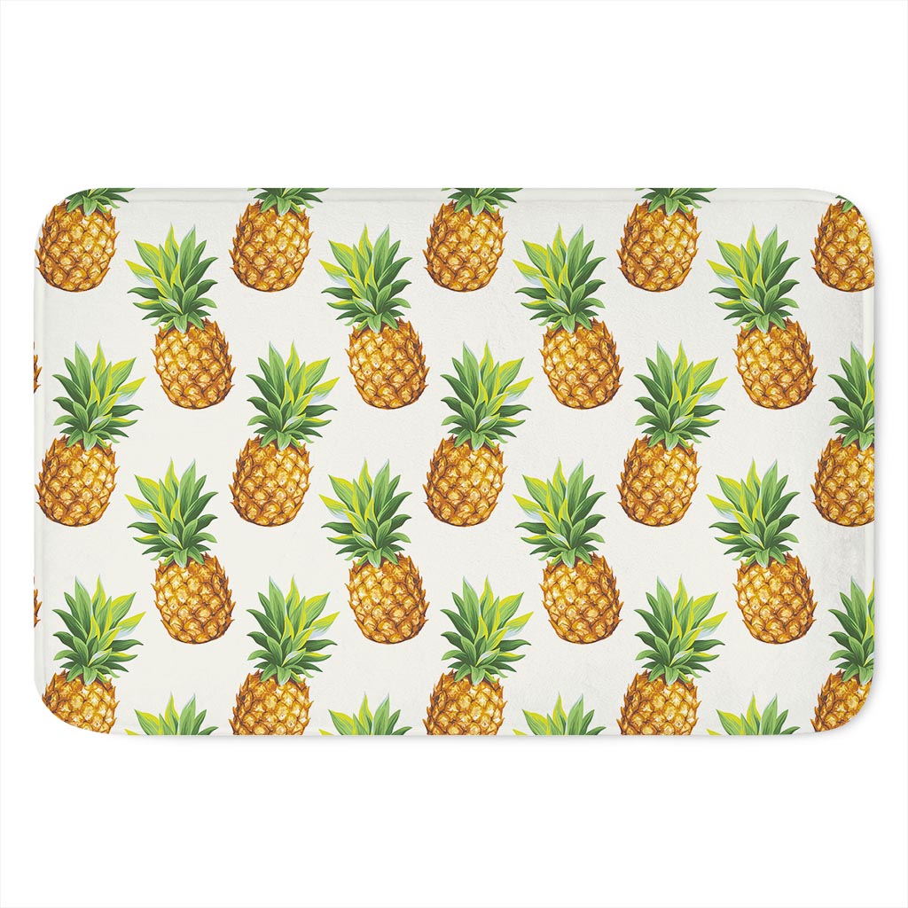 White Pineapple Pattern Print Indoor Door Mat