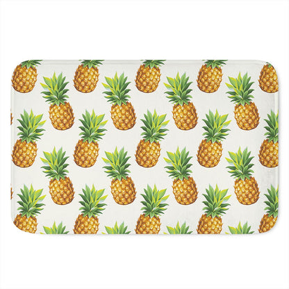 White Pineapple Pattern Print Indoor Door Mat