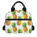 White Pineapple Pattern Print Insulated Lunch Bag