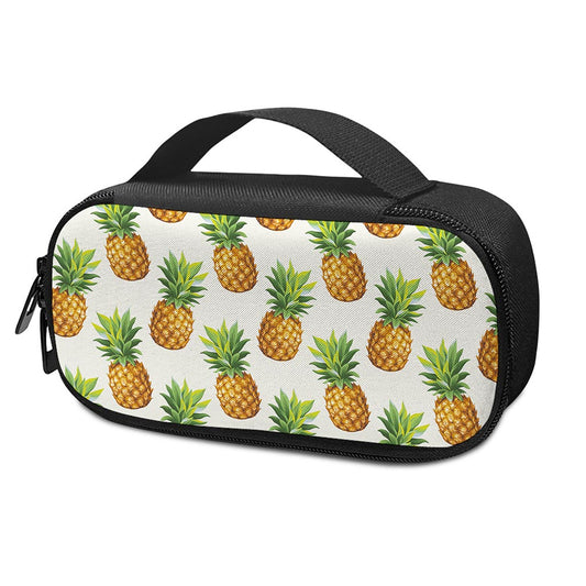 White Pineapple Pattern Print Insulin Cooler Travel Case