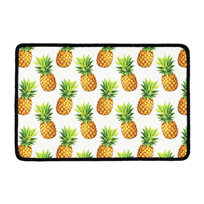 White Pineapple Pattern Print Kitchen Mat