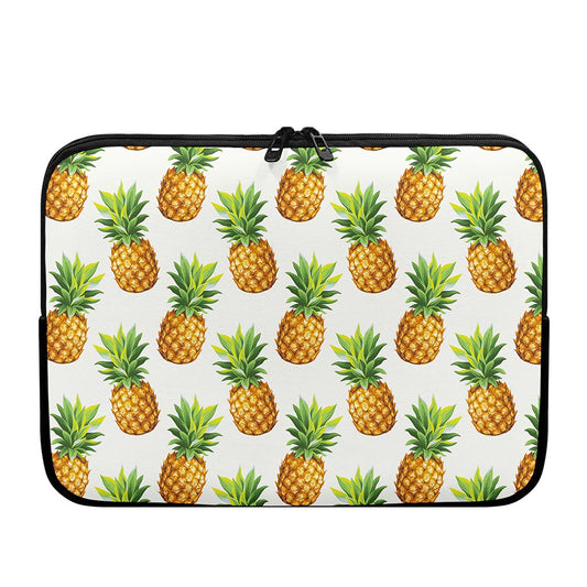 White Pineapple Pattern Print Laptop Sleeve