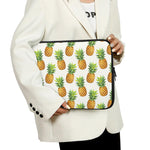 White Pineapple Pattern Print Laptop Sleeve