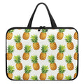White Pineapple Pattern Print Laptop Sleeve With Handle