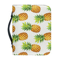 White Pineapple Pattern Print Leather Bible Cover