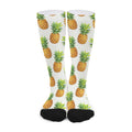 White Pineapple Pattern Print Long Socks