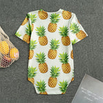 White Pineapple Pattern Print Men's Bodysuit