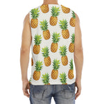 White Pineapple Pattern Print Men's Fitness Tank Top