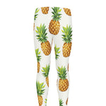 White Pineapple Pattern Print Men's leggings