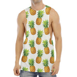 White Pineapple Pattern Print Men's Muscle Tank Top