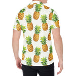 White Pineapple Pattern Print Men's Shirt
