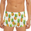 White Pineapple Pattern Print Men's Short Boxer Briefs