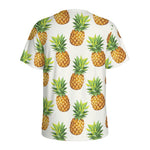 White Pineapple Pattern Print Men's Sports T-Shirt