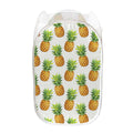White Pineapple Pattern Print Mesh Laundry Hamper