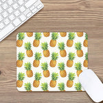 White Pineapple Pattern Print Mouse Pad