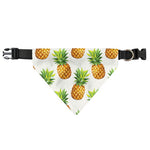 White Pineapple Pattern Print Over The Collar Dog Bandana