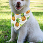 White Pineapple Pattern Print Over The Collar Dog Bandana