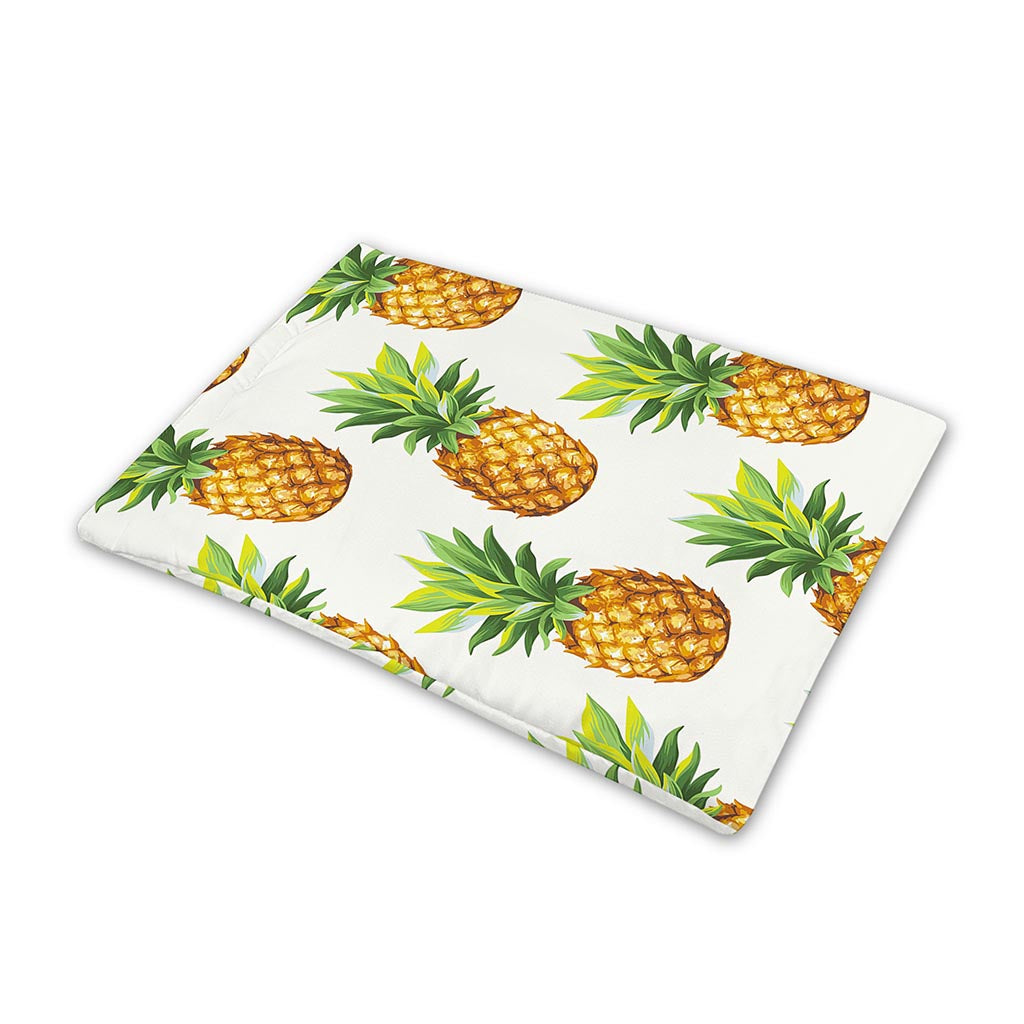 White Pineapple Pattern Print Pet Cooling Mat Cover