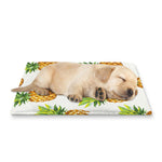 White Pineapple Pattern Print Pet Cooling Mat Cover