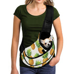 White Pineapple Pattern Print Pet Sling Carrier