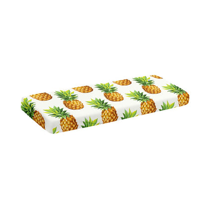 White Pineapple Pattern Print Piano Keyboard Cover