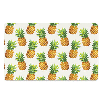 White Pineapple Pattern Print Polyester Doormat