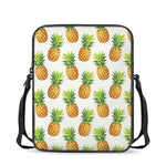 White Pineapple Pattern Print Rectangular Crossbody Bag