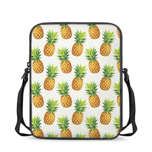 White Pineapple Pattern Print Rectangular Crossbody Bag