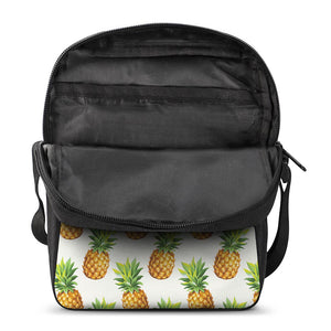 White Pineapple Pattern Print Rectangular Crossbody Bag