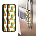 White Pineapple Pattern Print Refrigerator Handle Covers