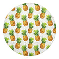 White Pineapple Pattern Print Round Blanket