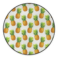White Pineapple Pattern Print Round Floor Mat