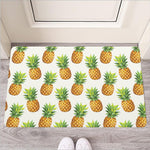 White Pineapple Pattern Print Rubber Doormat