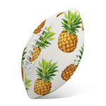 White Pineapple Pattern Print Rugby Ball