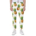 White Pineapple Pattern Print Joggers